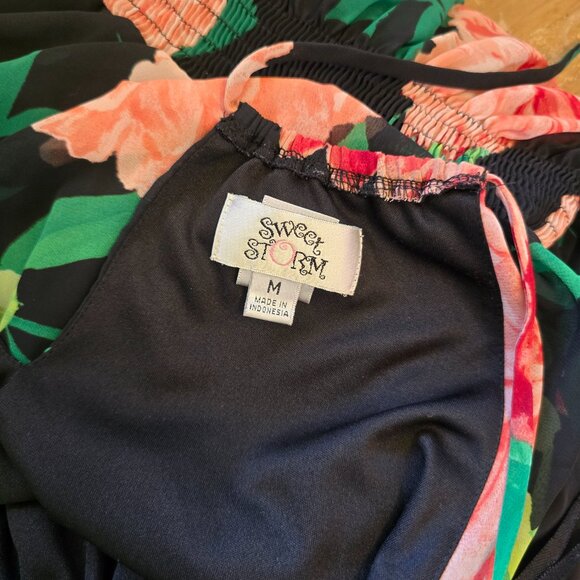 SWEET STORM Floral Halter Dress sz M - Picture 7 of 8